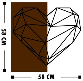 Nástenná dekorácia Agac srdce orech/čierna