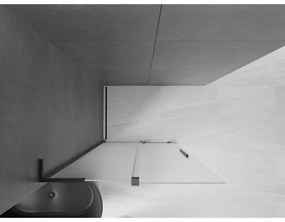 Mexen Velar L, posuvná sprchová zástena Walk-in 90 x 200 cm, 8mm sklo námraza, čierna matná, 871-090-003-33-70