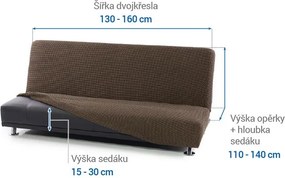 Super strečové poťahy NIAGARA tabaková dvojkreslo s drevenými rúčkami (š. 130 - 160 cm)