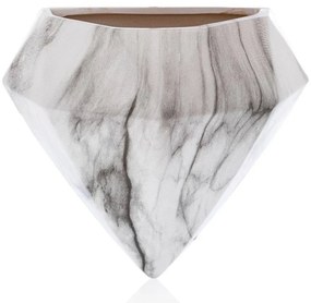 NÁSTENNÝ KERAMICKÝ KVETINÁČ SEMELA SADA 2KS 23X20X11,5 CM+14X10X6 CM BIELA/ČIERNA