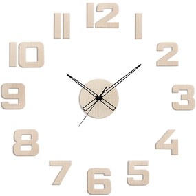 Nalepovacie tiché drevené nástenné hodiny PRIM Veneer E07P.4258.53 (60 cm)