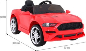 Ramiz Športové autíčko GT na batérie pre deti červené + diaľkové ovládanie + pomalý štart + nosič batožiny + MP3 LED