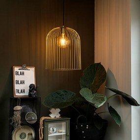 Dizajnové závesné svietidlo zlaté - Wire Knock