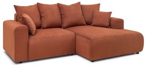 Oranžová zamatová rohová pohovka Enjoy – Bobochic Paris