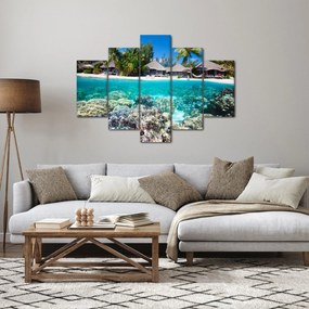 Obraz pláže na tropickom ostrove (150x105 cm)