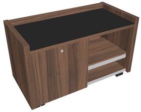 Mobilný kontajner Verno 100 x 50 cm so sklom, ľavý, orech / čierna
