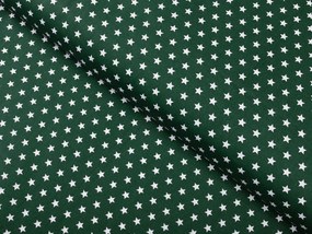 Biante Bavlnený štvorcový obrus Sandra SA-350 Biele hviezdičky na tmavo zelenom 90x90 cm