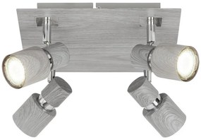 Rabalux MERKUR stropné bodové svietidlo max. 4x50W | GU10 | IP20 - strieborný dub
