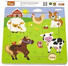 Viga drevené puzzle 9 dielikov - Domáce zvieratá