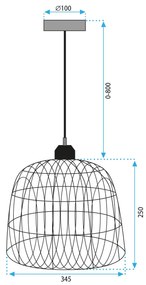 Toolight Boho, stropné svietidlo 35cm 1xE27 APP1351-1CP, OSW-05766
