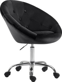 Pracovná stolička London zamat - čierna