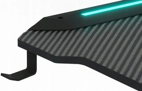 Gamingový stôl s RGB LED podsvietením čierny Šírka: 60 cm | Dĺžka: 120 cm