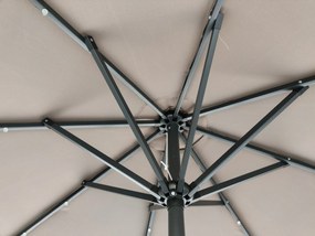 Zahradní slunečník Houseland Luna s LED osvětlením 270 cm tmavě hnědý