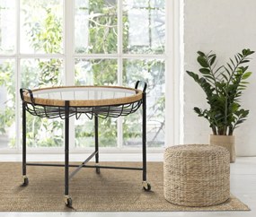Konferenčný stolík Cebu 70 cm čierny/hnedý