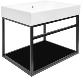 Konštrukcia s umývadlom Naturel Industrial 59x45x45 cm čierna matná KONZOLEUM60CU, 1 ks