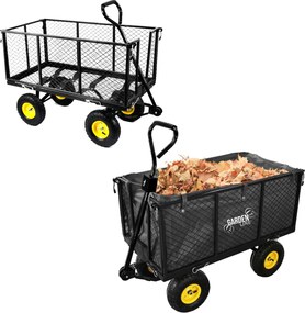 Garden Line XL DVOJFUNKČNÝ ZÁHRADNÝ VOZÍK – ČIERNY S PLACHTOU