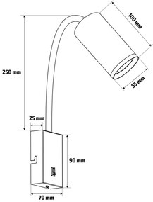 Brilagi - Flexibilná nástenná lampa SELE 1xGU10/30W/230V biela