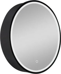 Zrkadlová skrinka s osvetlením SAT 60x60 cm čierna SATZGALED60CE