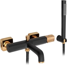 Rea Salto - vaňová batéria a sprchový set, čierna-zlatá, REA-B6352