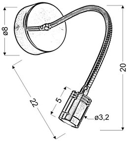 Candellux RAX Nástenné svietidlo 3W LED Chrome 21-37435