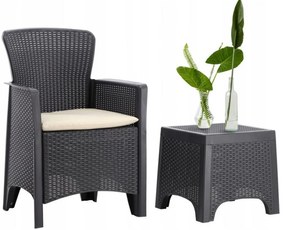 Komplet záhradného nábytku čiernej farby