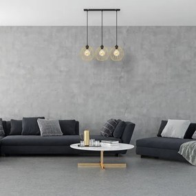 Luster na lanku MERCURE 3xE27/15W/230V zlatá/čierna