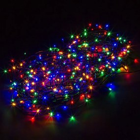 VOLTRONIC® 59742 Vianočné LED osvetlenie 10 m - farebná 100 LED + ovládač - zelený kábel