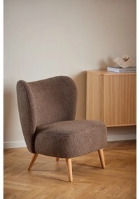 Hnedé kreslo z textílie buklé Elmont – Actona