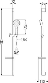 Mexen sprchový set DS05, chróm/biela, 785054583-00