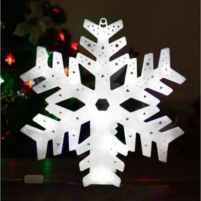 eCa Vianočná závesná LED Snehová vločka 40 x 40 cm, IP20 studená biela