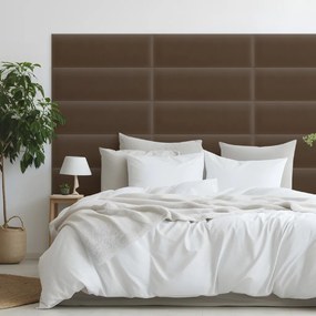 Zamatový čalúnený panel - Obdĺžnik - 80x20cm Farba: Hnedá
