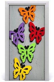 Samolepiace fototapety na dvere farební motýle 85x205 cm