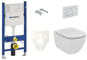 Závesný set WC rimless TESI Ideal Standard + modul Geberit Duofix s tlačidlom Delta 20 biele KMPLSIKOGSTR, 1 ks