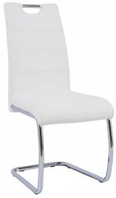 Kondela Jedálenská stolička, biela/svetlé šitie, ABIRA NEW
