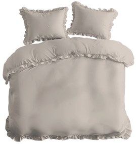 Posteľná obliečka s volánikom Beige 200x220/2×70x80 cm – 100% bavlna, boho, nežehlivá