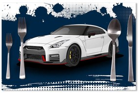 Sablio Prestieranie Nissan GTR 35 Modrý: 40x30cm