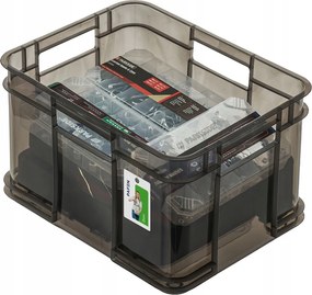 Keeeper Úložný box pre domácnosť aj dielňu, BRUNO M, 16L, 35 x 27 x 21 cm, dymový