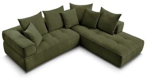 Zelená ženilková rohová pohovka (pravý roh/do L) Whesley – Bobochic Paris