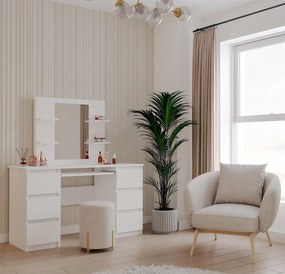 Toaletní stolek Marina Kuba 130 cm bílý