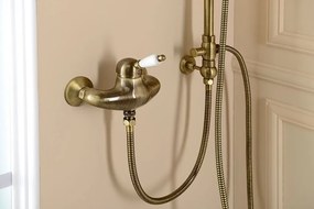 Sapho Sapho, KIRKÉ WHITE podomietková sprchová batéria, 1 výstup, biela páčka, bronz, KI41BB