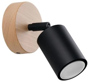 Sollux SL.1290 - Nástenné bodové svietidlo VERDO 1xGU10/10W/230V čierna