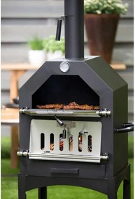 Multifunkčný záhradný gril, udiareň, pizza pec ITALIA