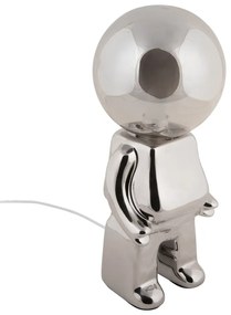 LED stmievateľná stolová lampa v striebornej farbe so skleneným tienidlom (výška 27 cm) Ross – Leitmotiv