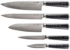 Sada nožov G21 Damascus Premium v bambusovom bloku 5 ks + brúsny kameň 6002299