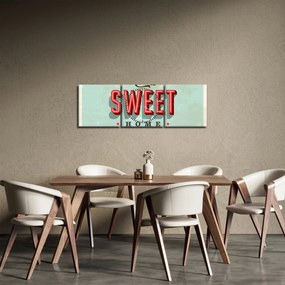 Obraz - Home sweet home (s hodinami) (90x30 cm)
