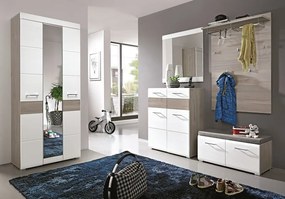 Skriňa Funny, dub strieborný/biela