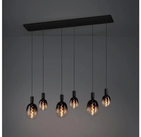 Eglo 390268 - Luster na lanku HUEBRO 6xE27/40W/230V čierna