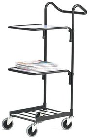 Kancelársky vozík Compact s 2 COMPACT, čierny