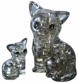 HCM Kinzel 3D Crystal puzzle Kočka s koťátkem 49 ks