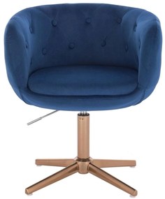 LuxuryForm DESIGN Kreslo MONTANA VELUR na zlatom kríži - modré